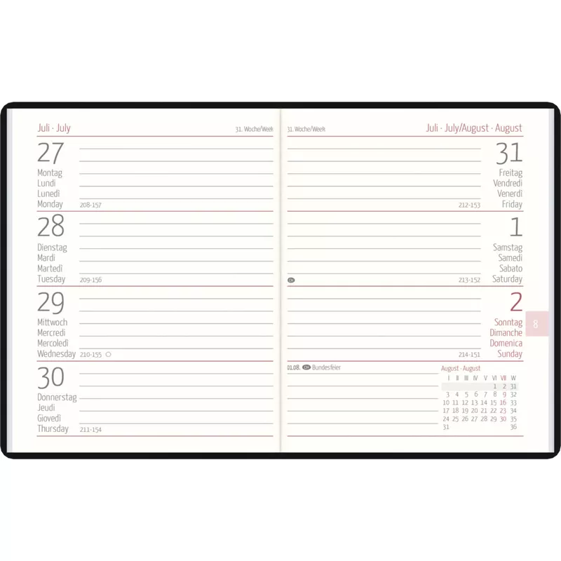Taschenkalender 2026, 8 x 11,5 cm, 1W/2S, sortiert ZETTLER 660097