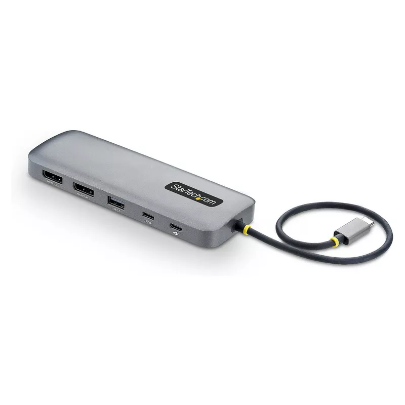 10-in-1 USB-C auf Dual DisplayPort Multiport Adapter 100W Power Delivery 2x4K 60Hz 5-Port 5Gbps Hub GbE Mini Dock