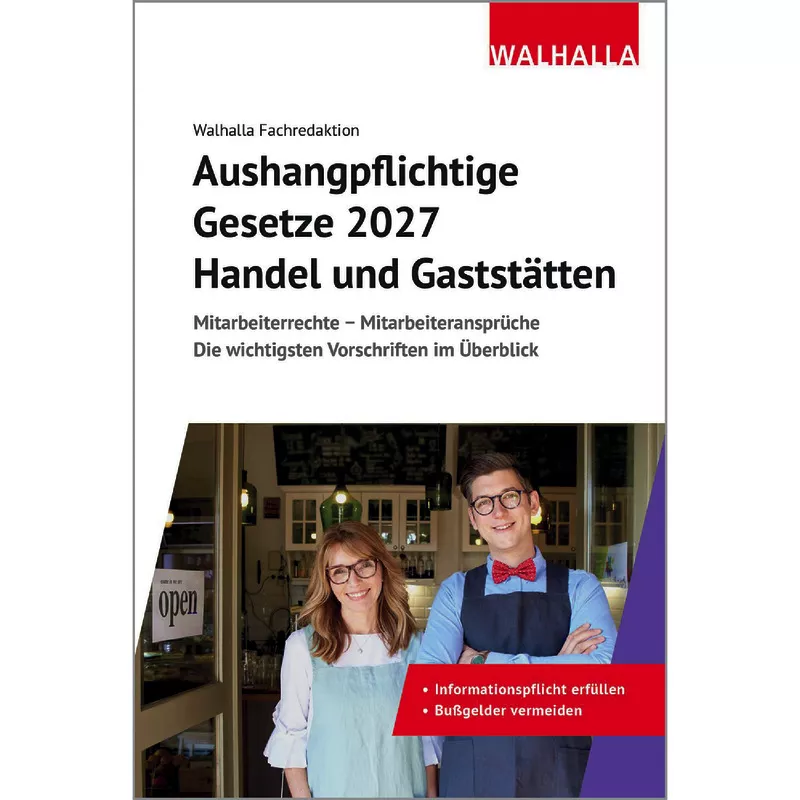 Aushangpflichtige Gesetze 2027 Handel und Gaststätten