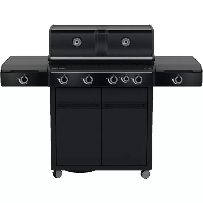 Outdoorchef Gasgrill - Grillstation HEAT X-445 RB mit Blazing/Cooking Zone, Heckbrenner und HEAT Regulator, Set incl. Abdeckhaube und Grillzange