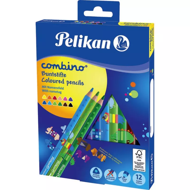 Pelikan Buntstifte combino® Etui, 12 Stück sortiert