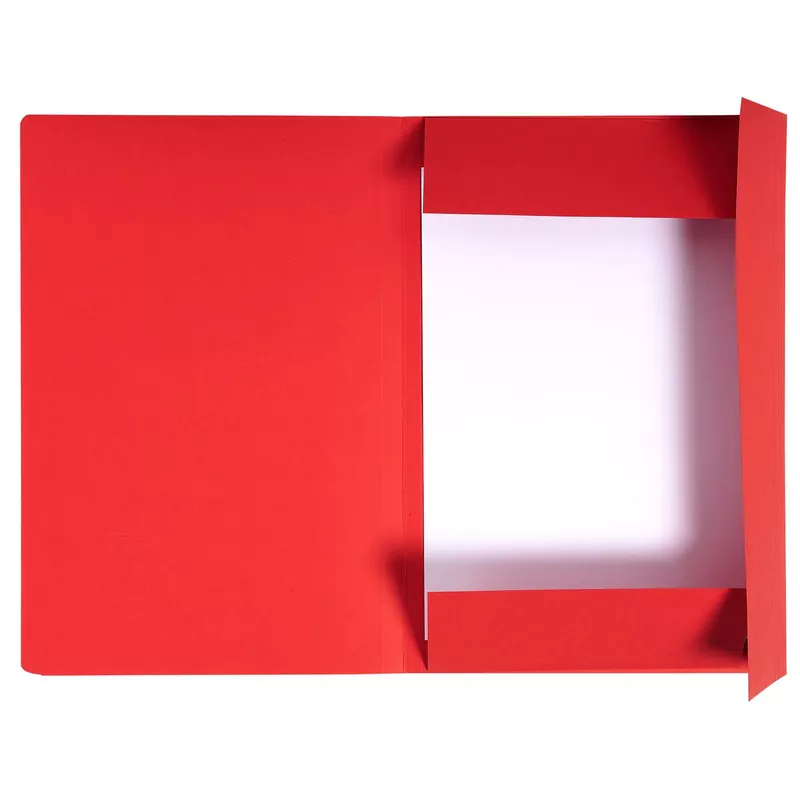 Aktenmappe mit Beschriftungsfeld und 3 Klappen, 280g, 24 ,5x35cm für Format Folio, Forever - Rot