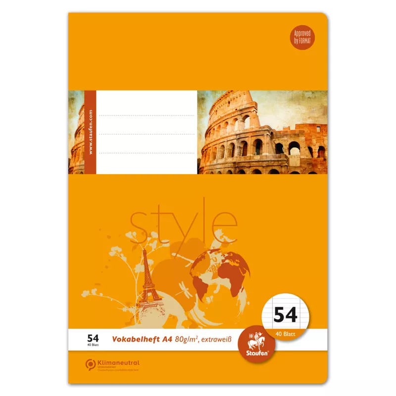 Vokabelheft, A4, 40 Blatt, Lin.53, liniert STAUFEN 040440053