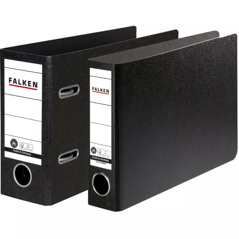 Falken - Ordner A5 quer Hartpappe, Rücken 50mm - Schwarz