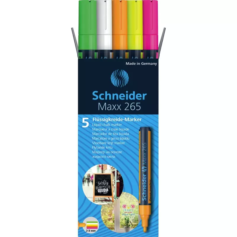 SCHNEIDER Kreidemarker Maxx 265, 5er Etui farbsortiert