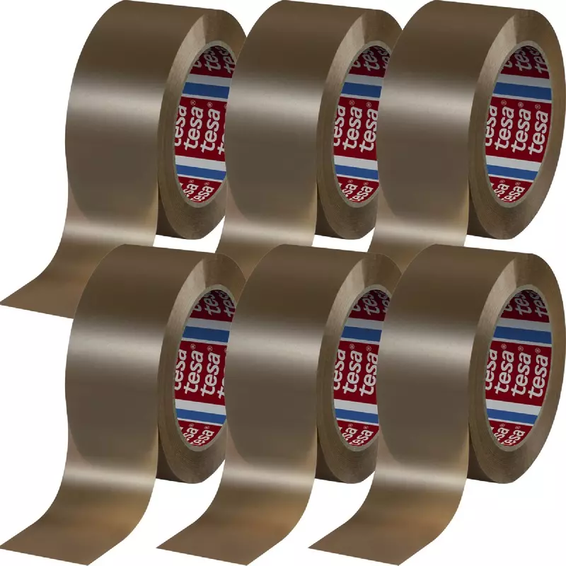 tesa Packband 60418 PCR PET, 50 mm x 132 m, Packung: 6 Rollen