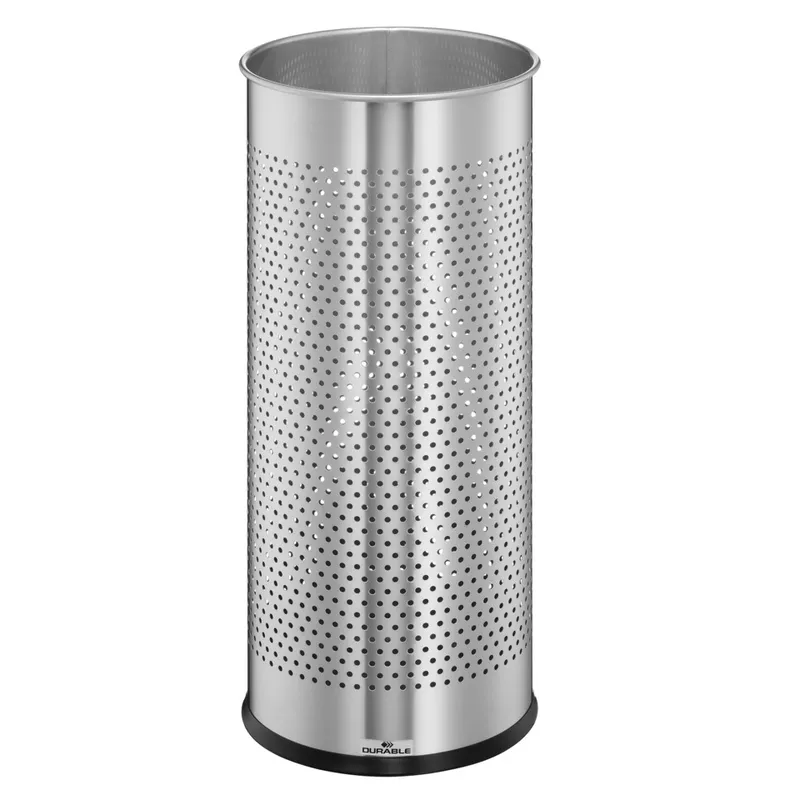 Schirmständer Edelstahl 28,5L rund, Perforationsring, silber DURABLE 3371 23