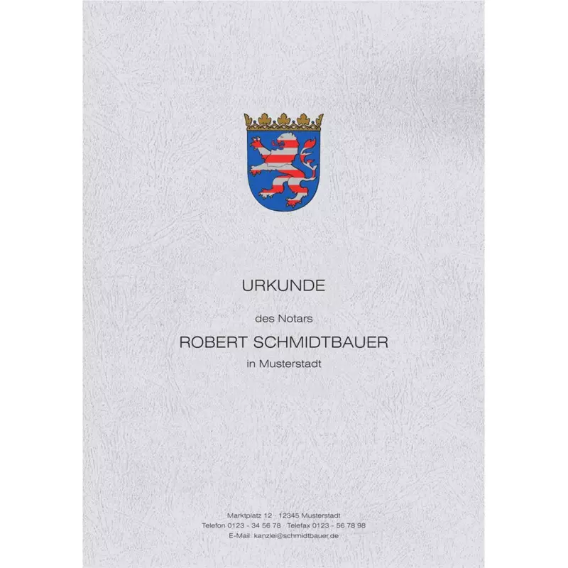 Urkundenumschläge mit farbigem Landeswappen, Hessen, Design 04