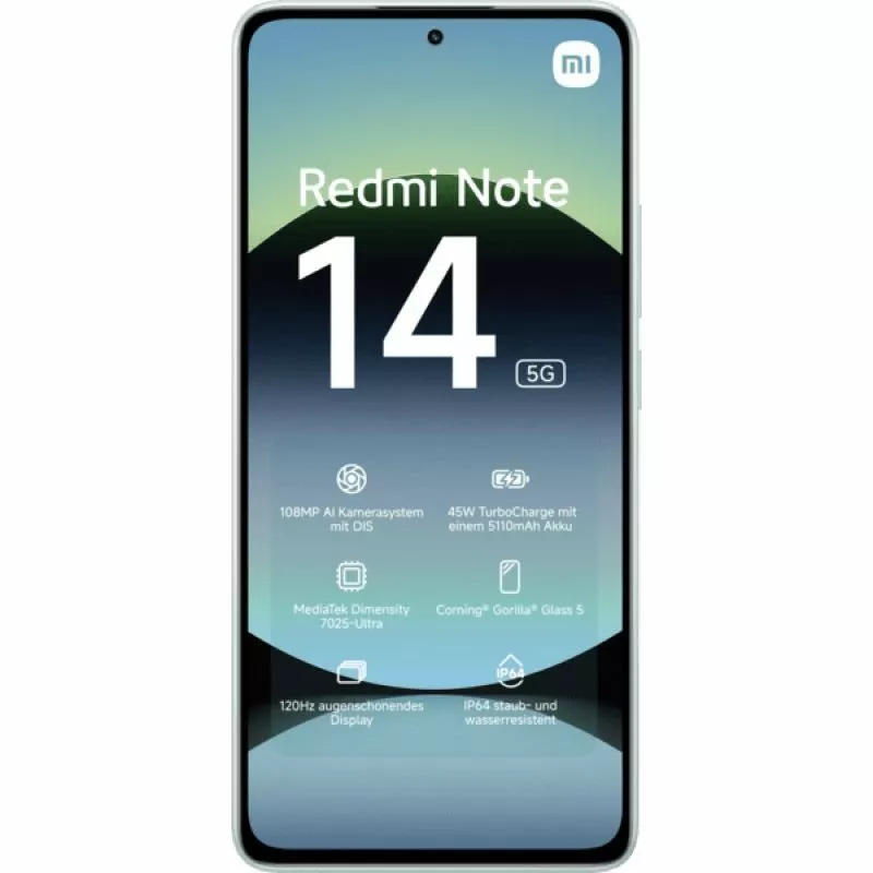 Xiaomi Redmi Note 14 5G - Coral Green - 5G Smartphone - 256 GB - GSM