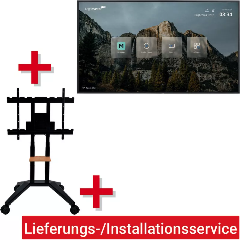 Legamaster DISCOVER 3 75' + Rollstativ höhenverst. + Kabel + Lieferungs-/Installationsservice