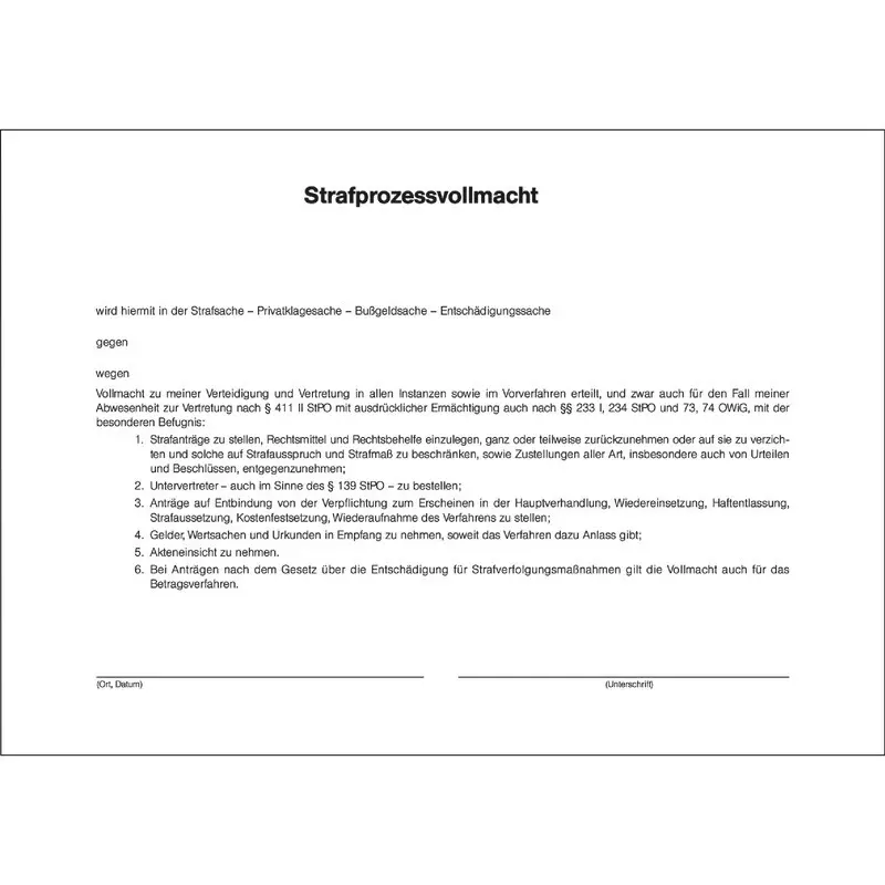 SoldanPlus Strafprozessvollmacht
