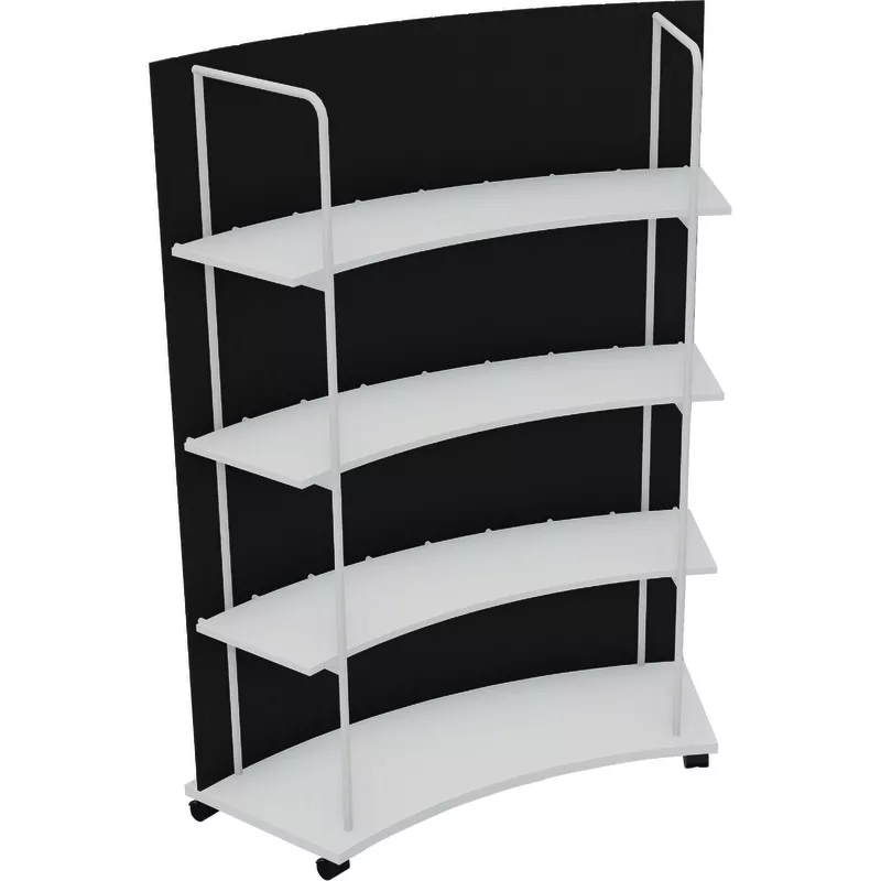 .MDD Regal Tanca, TC03, Ausf. Pastell-Weiß, Rückwand anthrazit, Gestell weiß halbmatt, BxTxH 142x60x184 cm