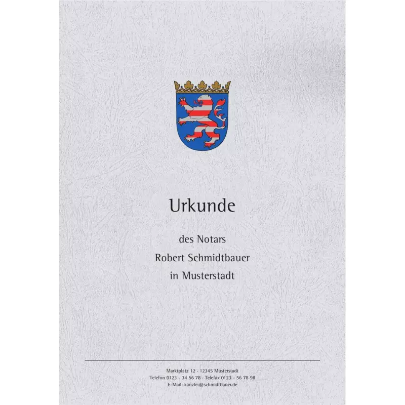 Urkundenumschläge mit farbigem Landeswappen, Hessen, Design 02