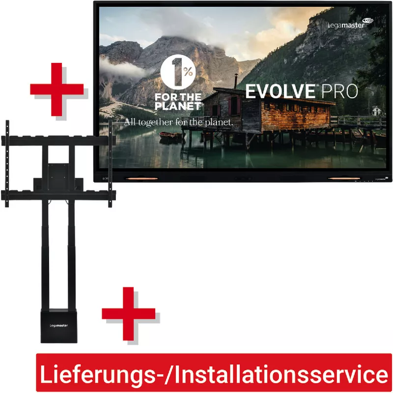 Legamaster  Evolve PRO 75' + Pylonensystem höhenverstellbar + Kabel + Lieferungs-/Installationsservice