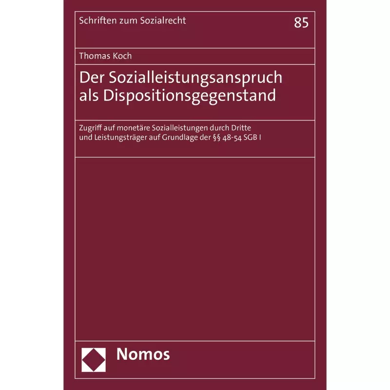 Der Sozialleistungsanspruch als Dispositionsgegenstand