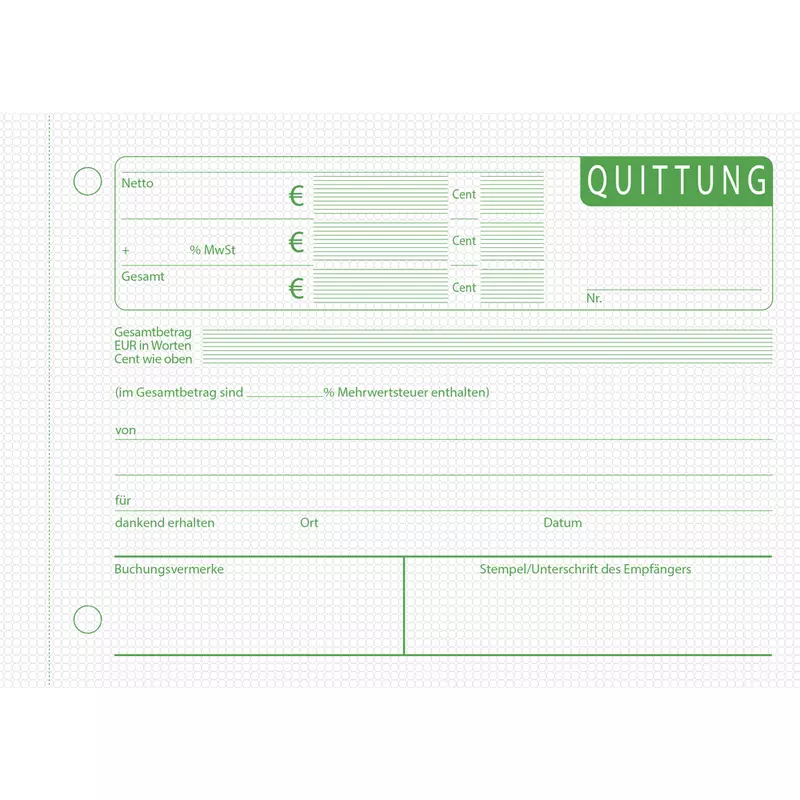 Exacompta, Quittungsblock, DIN A6, 1x50 Blatt - Motiv