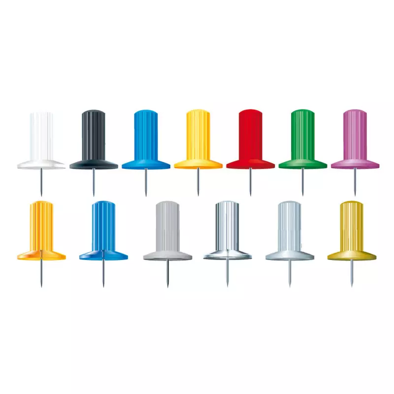 Blisterbox mit 100 Stück Pinnwandnadeln Papic, Ø10mm, Spitze 7mm - Farben sortiert