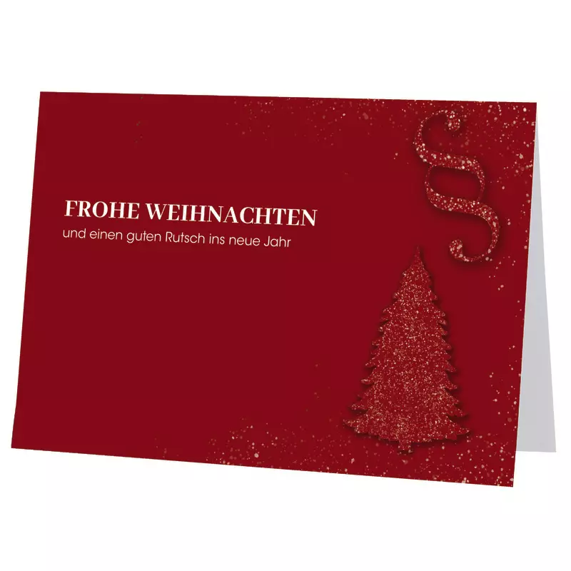 SoldanPlus Weihnachtskarte Stimmungsvoll in Rot, individuell bedruckt, inkl. Kuvert