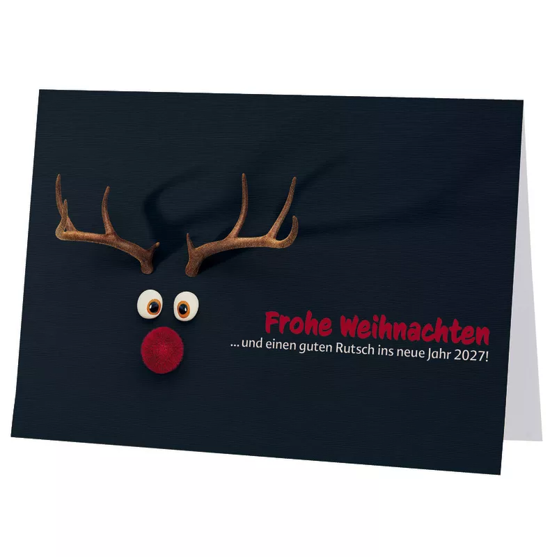 SoldanPlus Weihnachtskarte Red Nose, individuell bedruckt, inkl. Kuvert