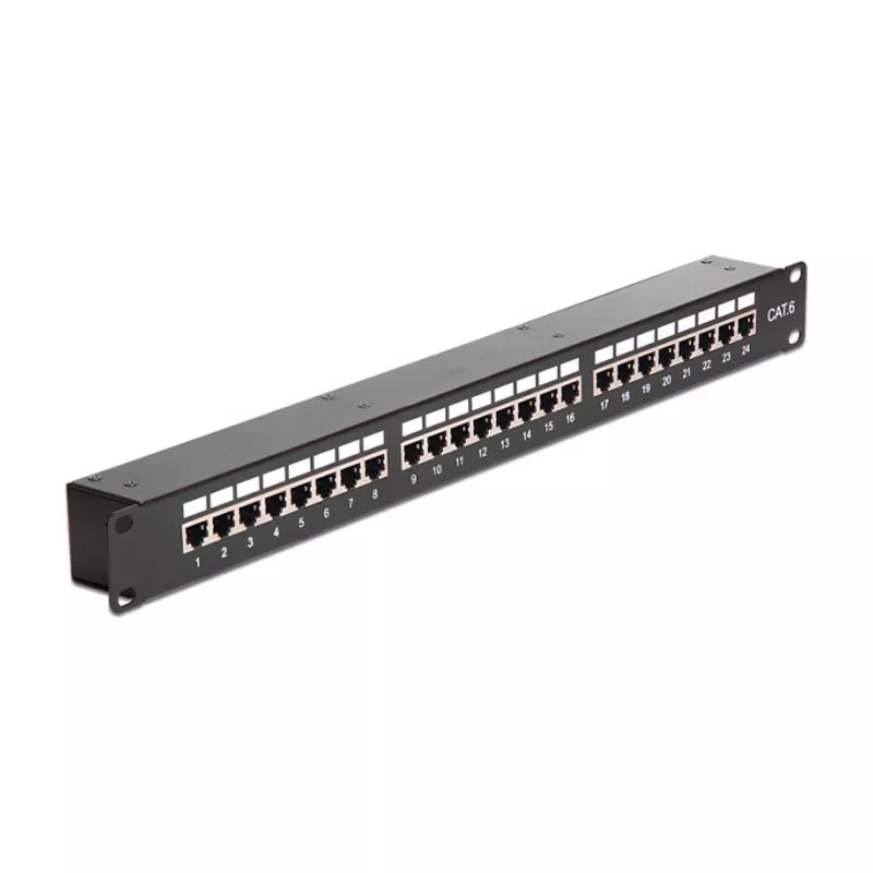 19 Kupplungs-Patchpanel 24 Port Cat.6