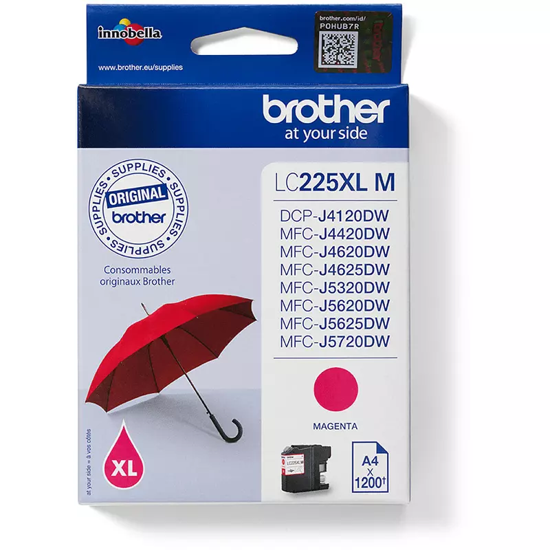 Brother Tinte LC-225XL-M Magenta bis zu 1.200 Seiten nach ISO/IEC 24711