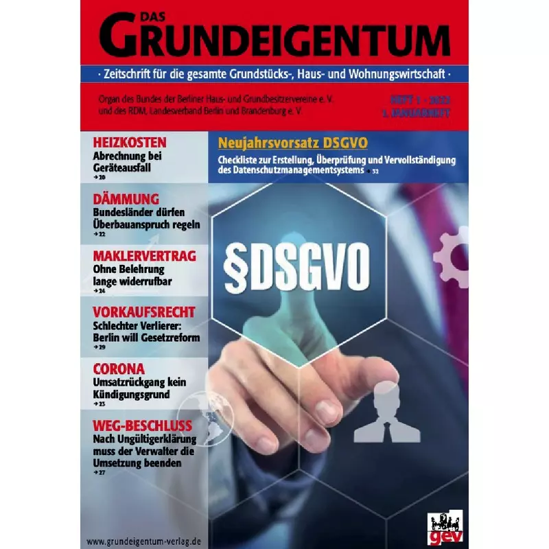 DAS GRUNDEIGENTUM - Jahresabonnement -DIGITAL