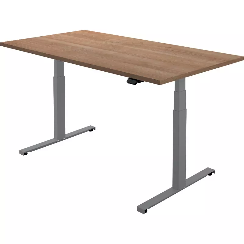 SoldanOffice Sitz-/Steh-Tisch, Gestell alufarben, B x H x T: 1600 x 600-1250 x 800 mm