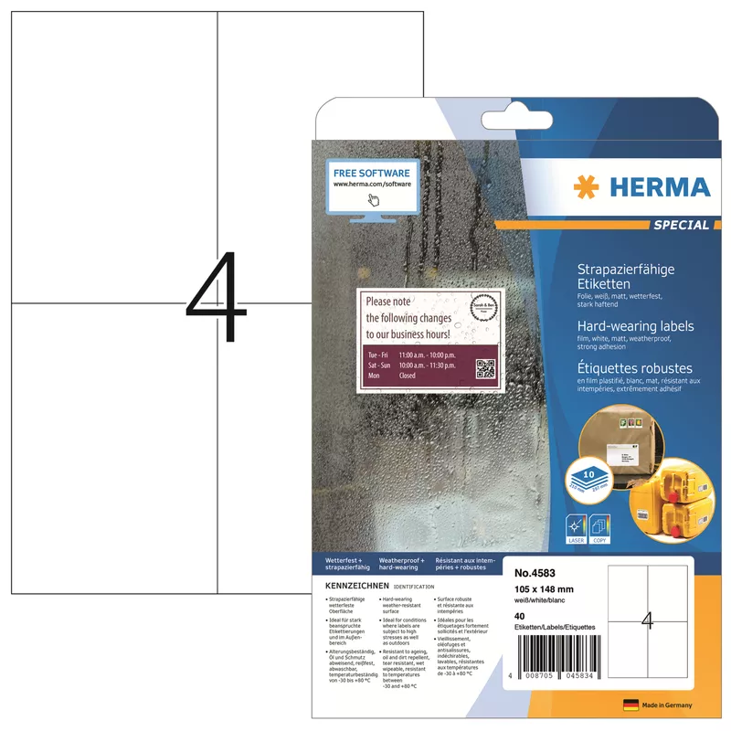 Herma Etikett 105x148mm ws 40St