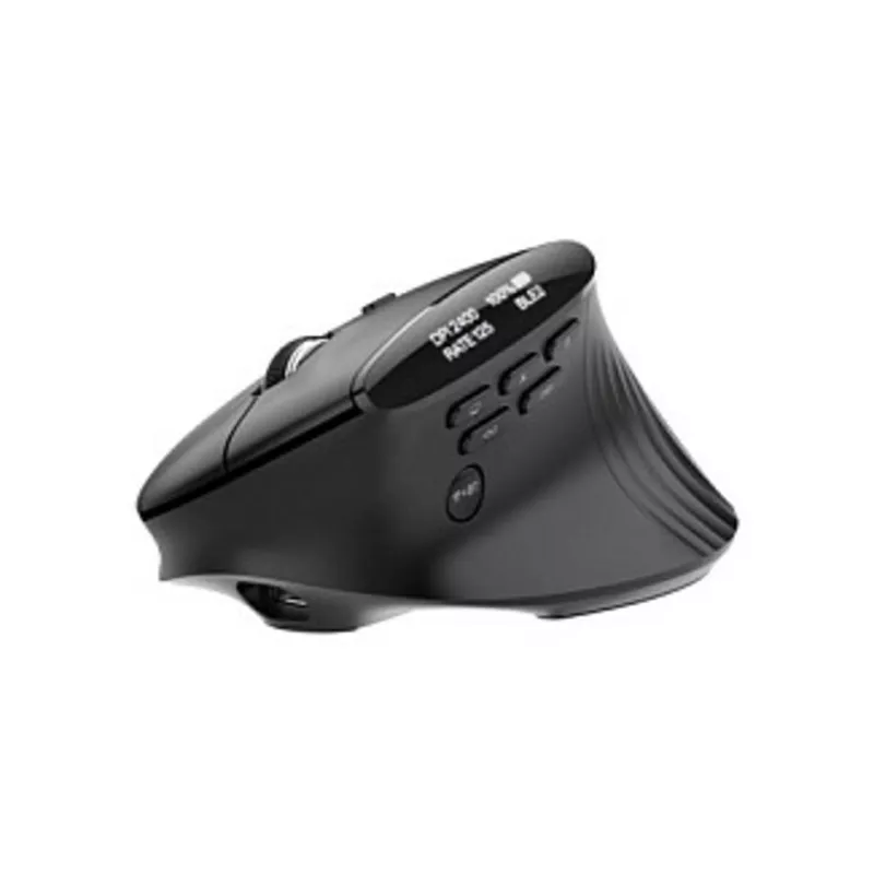 Acer Smart Fit - Maus - vertikal - ergonomisch - Laser - 10 Tasten - kabellos - 2.4 GHz, Bluetooth 5.0 - kabelloser Empfänger (USB)