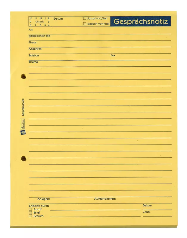 AVERY® Zweckform Gesprächsnotiz 1018, gelb