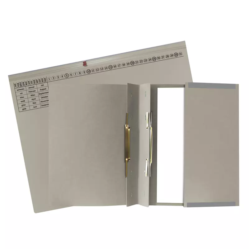 Exacompta, Exaflex Premium, Kanzlei Hängehefter, 2 Abheftvorrichtungen, Linksheftung, 265x318mm, Packung mit 25 Stück - Grau