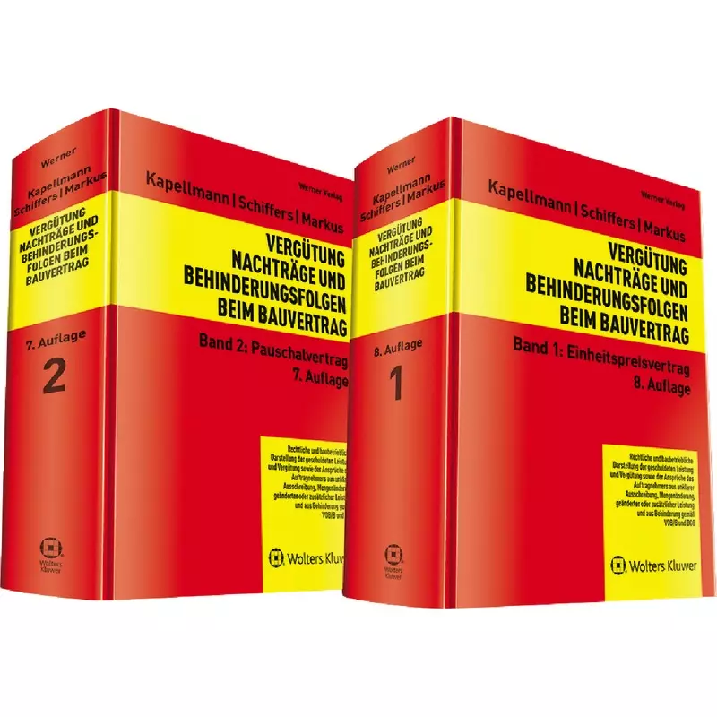 Vergütung, Nachträge und Behinderungsfolgen beim Bauvertrag, Band 1 und 2 als Bundle