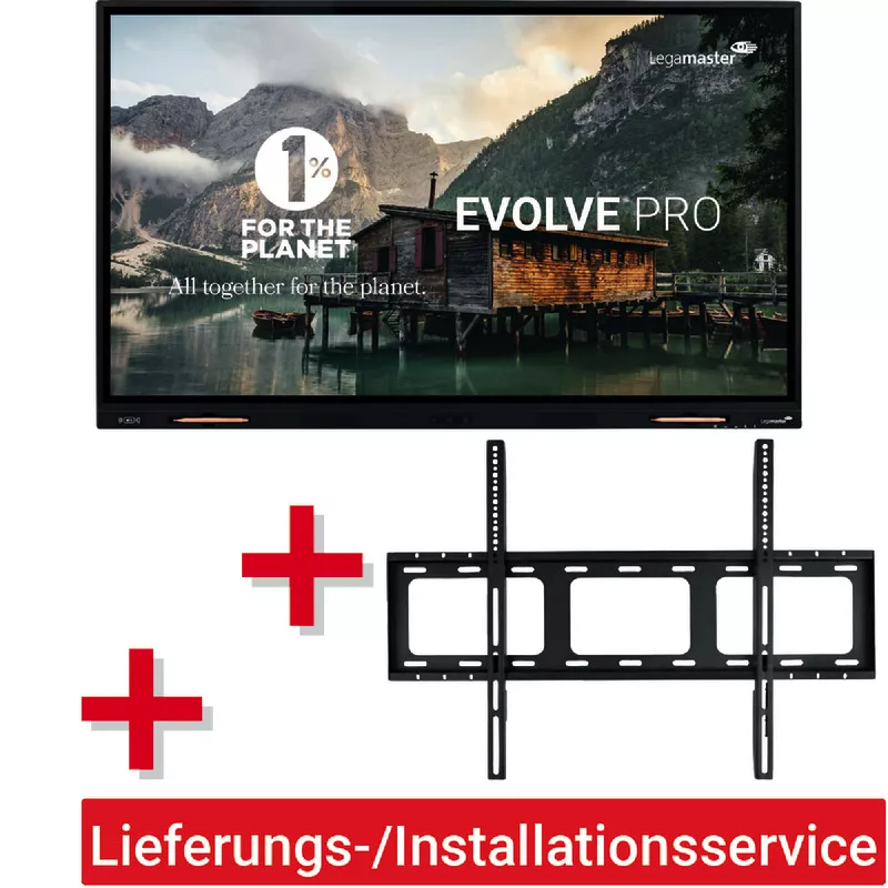 Legamaster Evolve PRO 75'' + Wandhalterung VESA + Kabel + Lieferungs-/Installationsservice