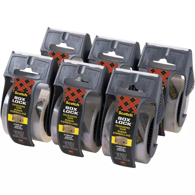 Scotch® Box Lock™ 6 Packbandabroller 195-6-EF, inkl je 1 Rolle Box Lock™ Packband 48 mm x 20,3 m