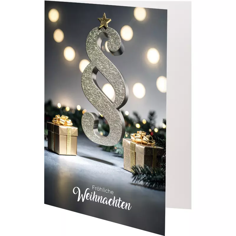 SoldanPlus Weihnachtskarte Glänzende Grüße, individuell bedruckt, inkl. Kuvert