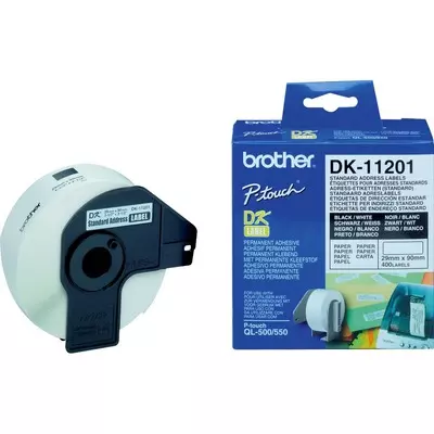 Brother Adressetiketten Standard DK-11201, B x L: 29 x 90 mm, 400 Stück/Rolle