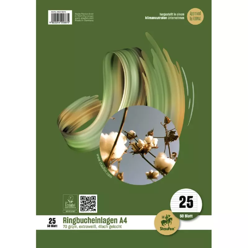 Staufen Style Ringbucheinlagen DIN A4, liniert mit Rand