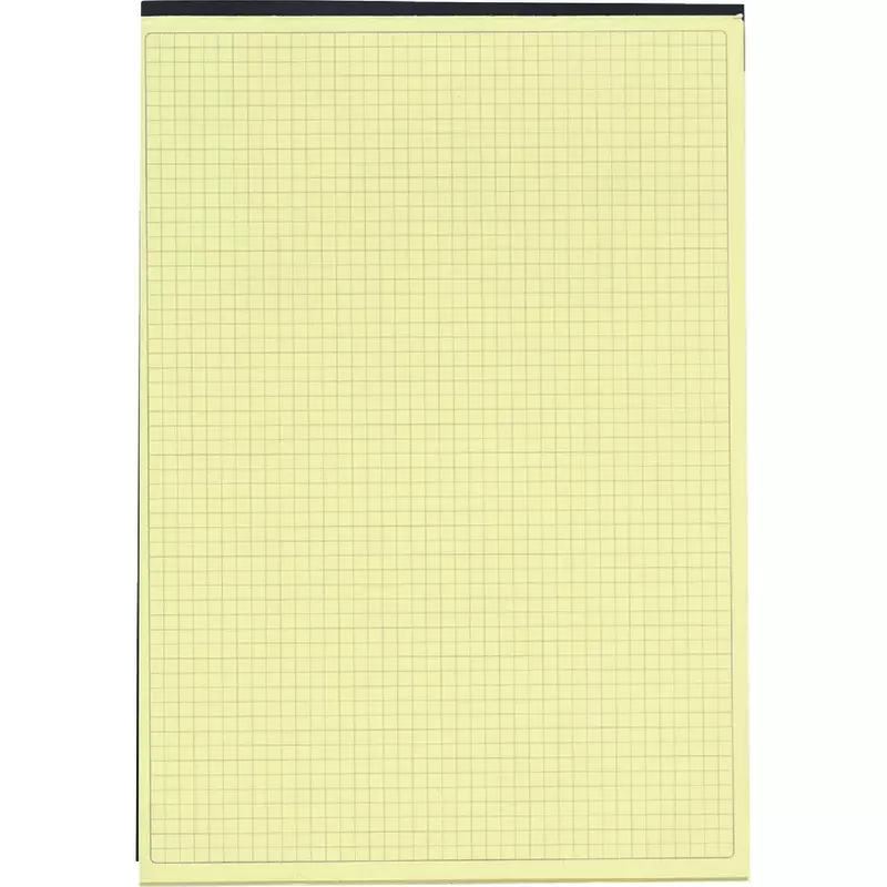 EXACOMPTA Legal Pad - Black Block mit gelbem Papier, DIN A4, kariert
