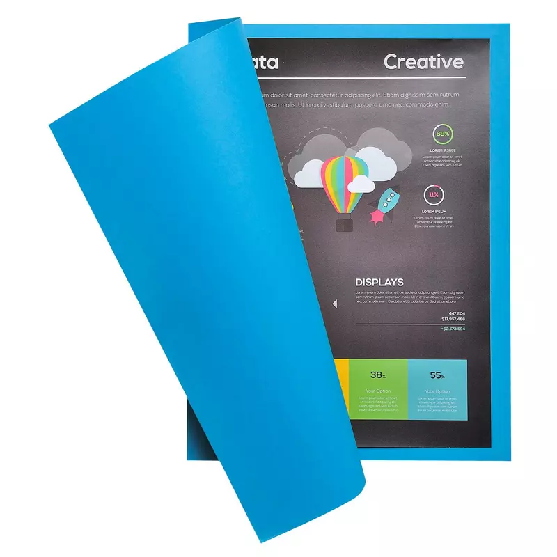 100er Packung Aktendeckel ROCK''S 210 24x32cm - Blau