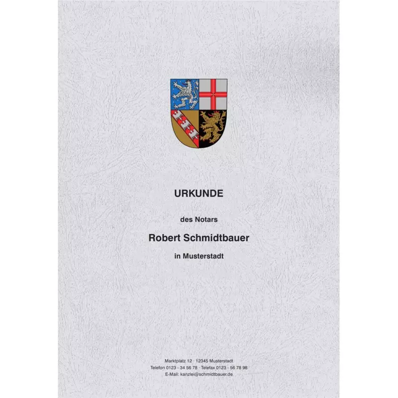 Urkundenumschläge mit farbigem Landeswappen, Saarland, Design 03