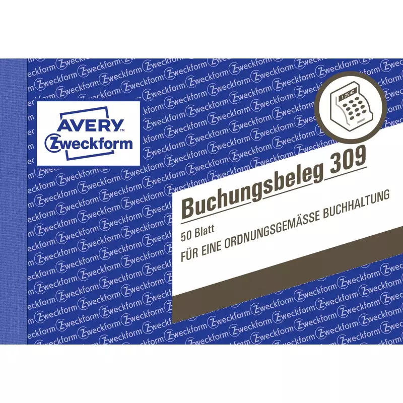 AVERY® Zweckform Buchungsbeleg 309, A6 quer, 50 Originale, 50 Blatt