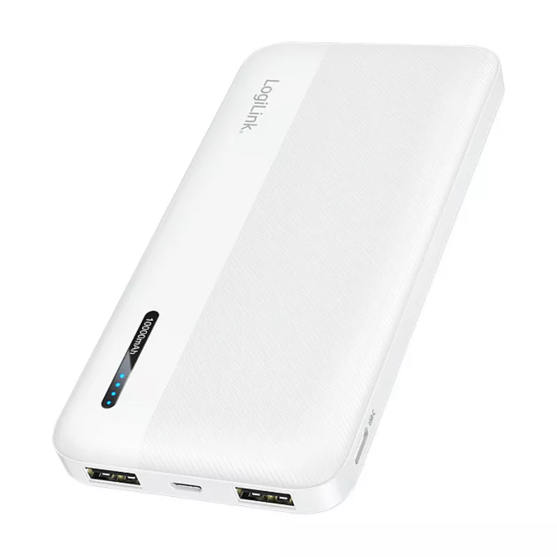 Logilink Mobile Power Bank, LiPo, 10.000 mAh, USB-C in/out, white