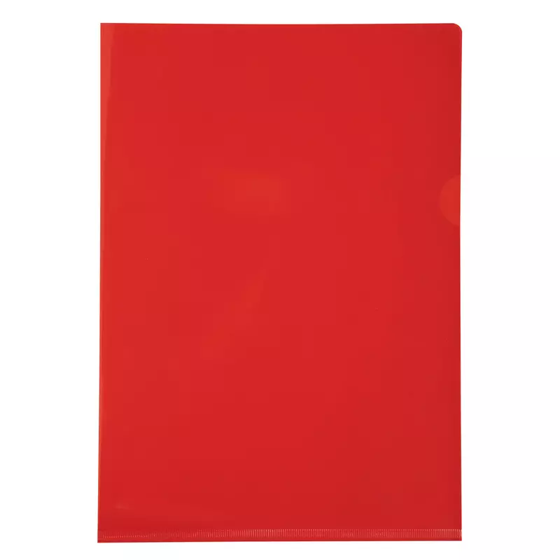 Packung mit 10 Aktensichthüllen aus glattem und festem PVC 130µ, für Format DIN A4 - Rot