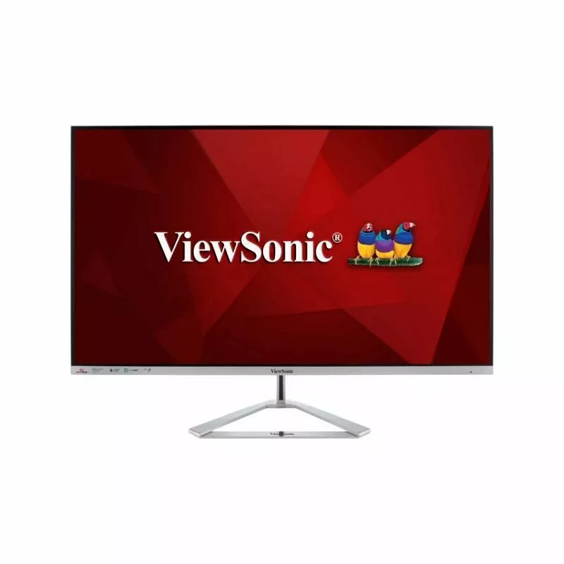 32" FHD SuperClear IPS monitor, VGA, HDMI, DisplayPort, speakers, 3 sides frameless, silver bezel silver stand