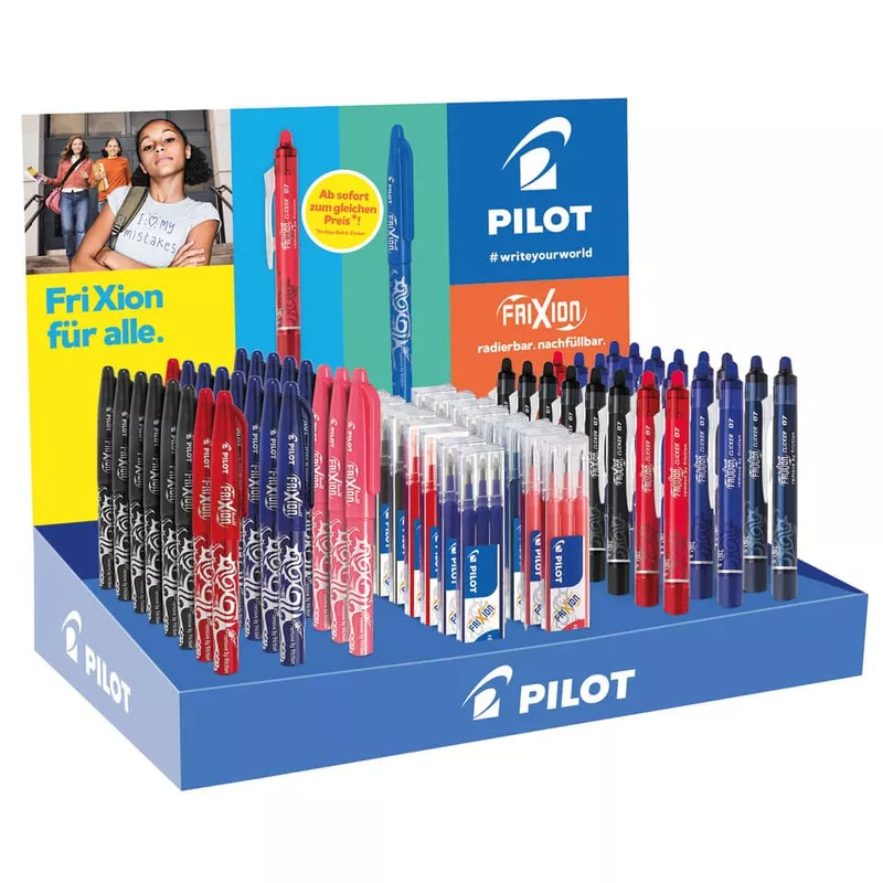 Tintenroller FriXion Ball/Clicker 0.5+Minen, 0,4mm, 64 Stück, sortiert PILOT 9229D64