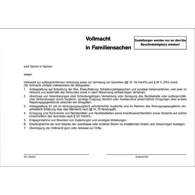 SoldanPlus Vollmacht in Familiensachen