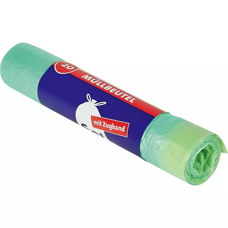 Ulith Mülleimerbeutel mit Zugband, 60 Liter, 20 Beutel/Rolle
