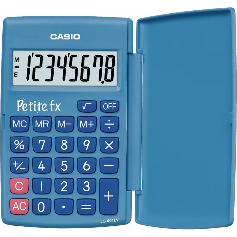 Taschenrechner Petite fx, blau, 360° umklappbarer Schutzdeckel, Batteriebetrieb CASIO LC-401LV-BU