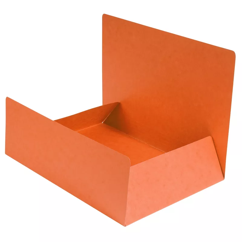 Aktenmappen mit 3 Klappen ohne Gummizug, Colorspan-Karton 390g, 24x32cm für DIN A4 - Orange