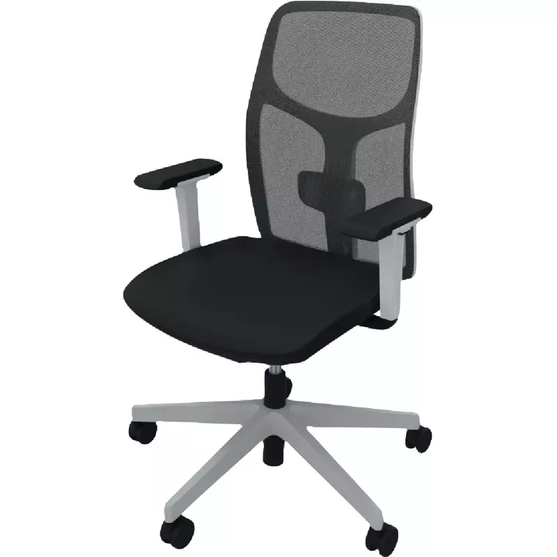 ORIGINAL STEIFENSAND Bürostuhl ESERIO Netzbezug schwarz, Fußkreuz Kunststoff grau